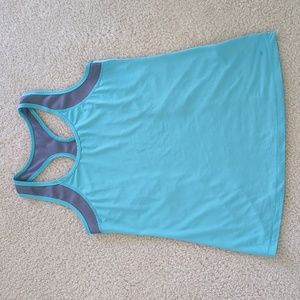 Old Navy Active Teal & Gray Racerback Tank